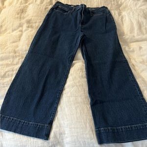 J. Crew dark wash slim wide leg jeans